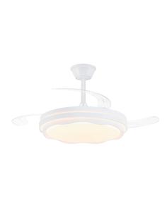 Ventilador de techo led cct, 3 aspas retráctiles 60 w, 6600 im, blanco, aspas ø106 cm, plafón ø15 cm, altura 30,5 - 40,5 cm 8435