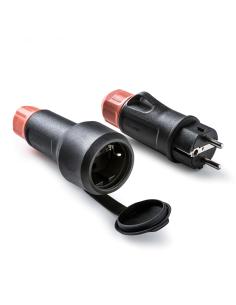Base móvil con tapa de goma y clavija schuko 2p+t 16a 250 v, ip54, negra, máx. 1,5 x 2,5 mm² 8429760814351 40929 FAMATEL